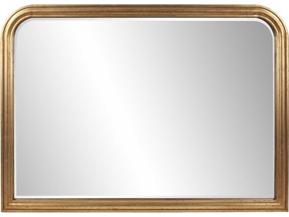French Philippe Rectangle Wall Mirror in Antique Gold Leaf Finish