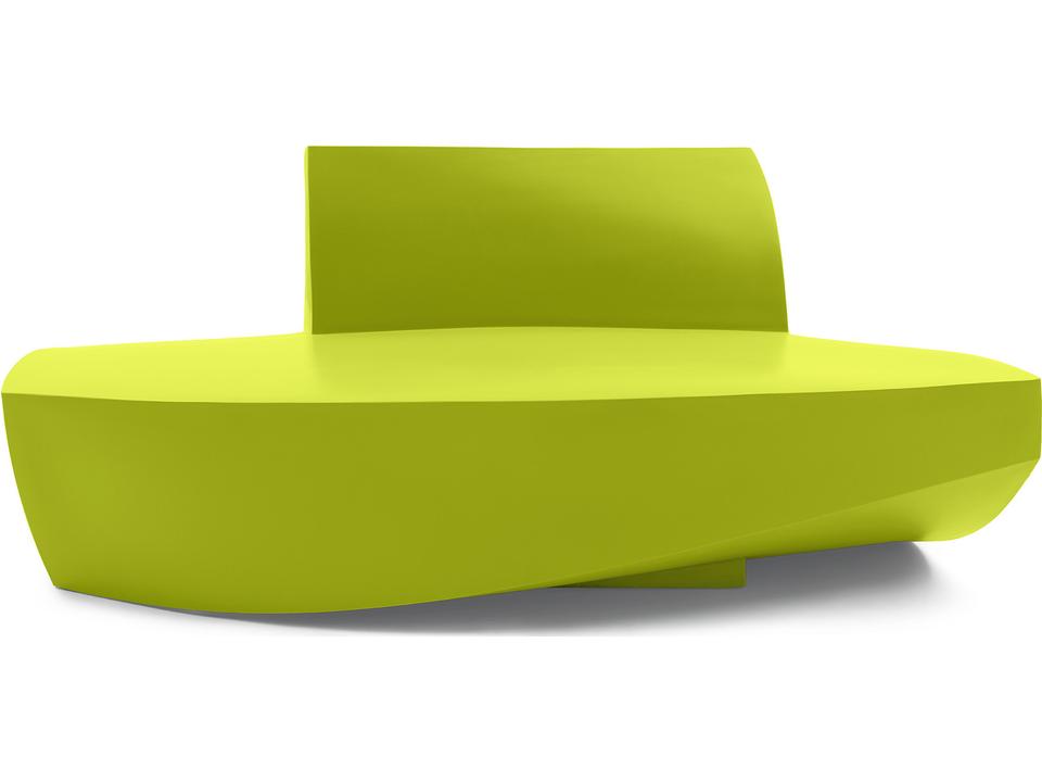 Gehry Sculptural Indoor Outdoor Sofa in Green Polyethylene