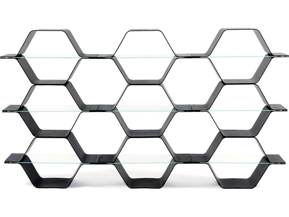Honeycomb Modular Shelving Configuration F in Black