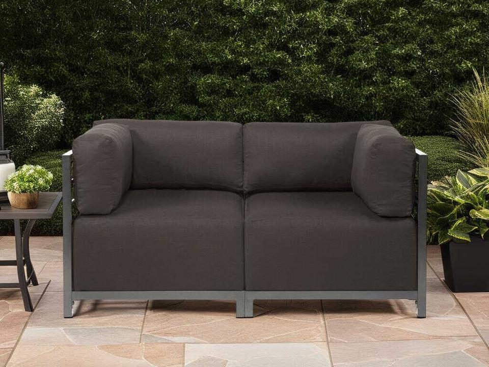 Axis Seascape 2-Seat Loveseat with Sunbrella Cushions in Charcoal