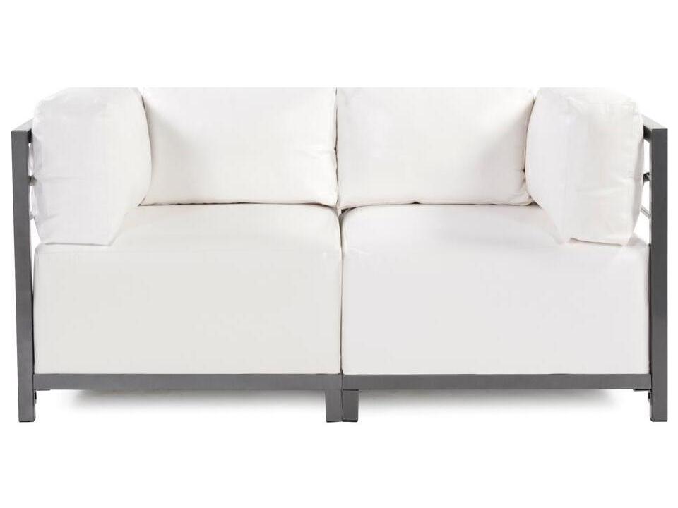 Axis Atlantis 65 Inch Marine Grade Faux Leather Loveseat in White