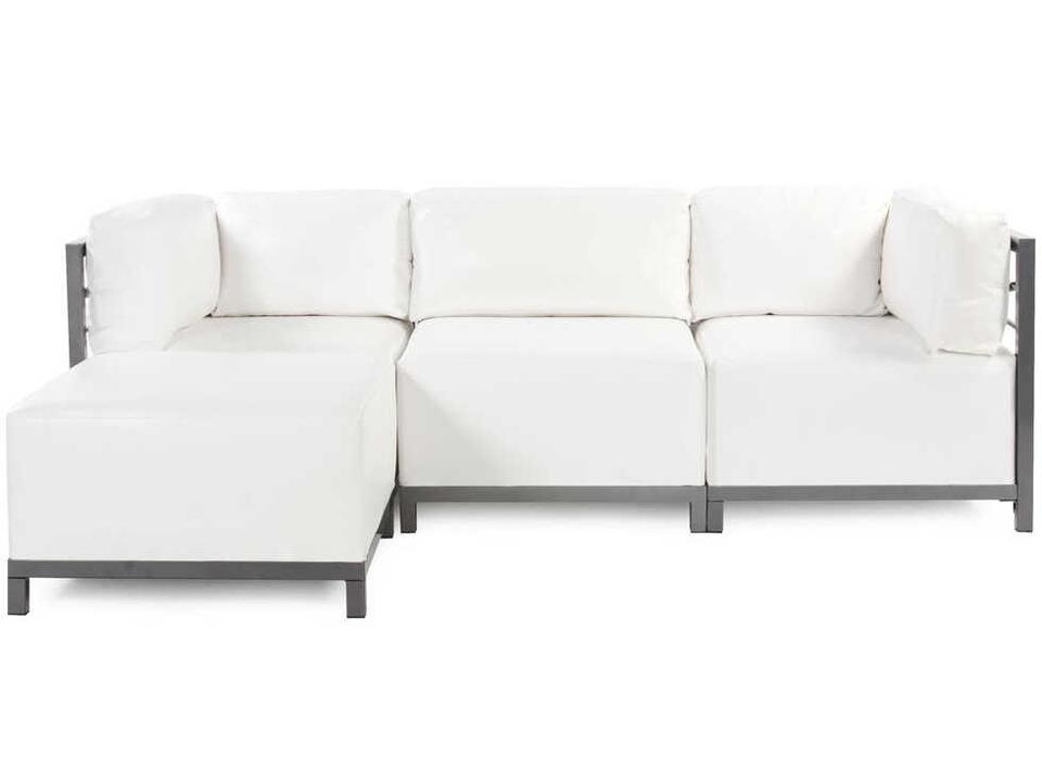 Axis Atlantis 4-Piece Marine Vinyl Cushion Lounge Set in White
