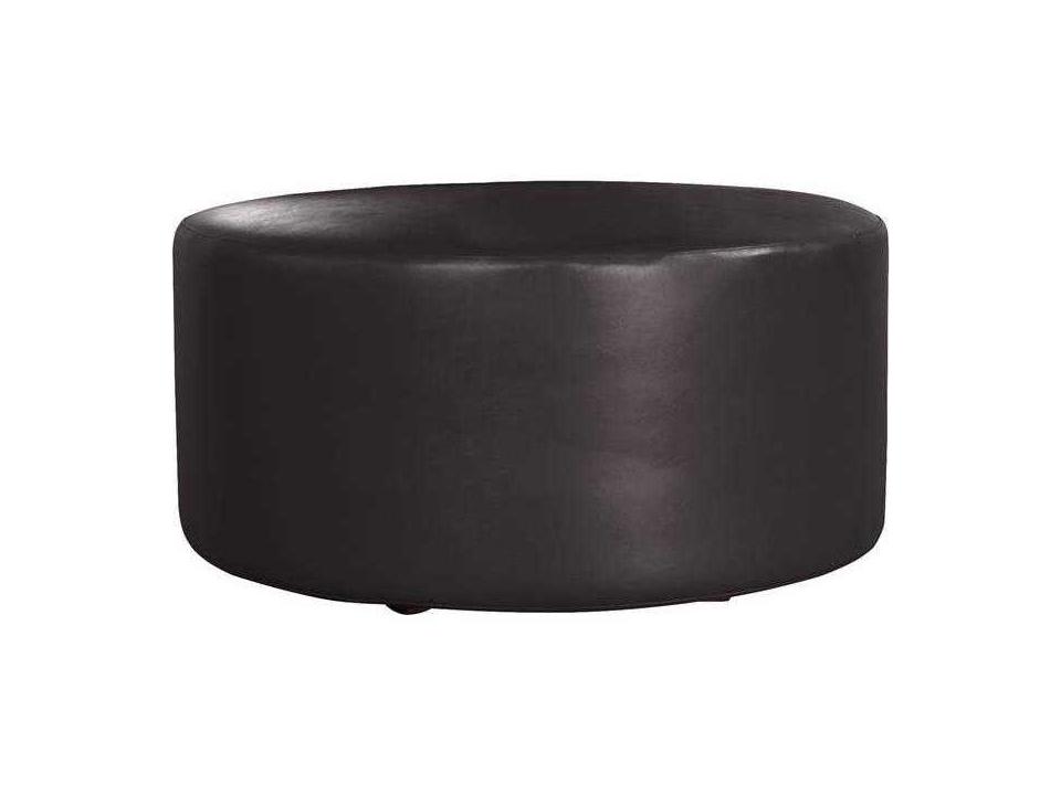 Atlantis 36 Inch Round Ottoman in Black