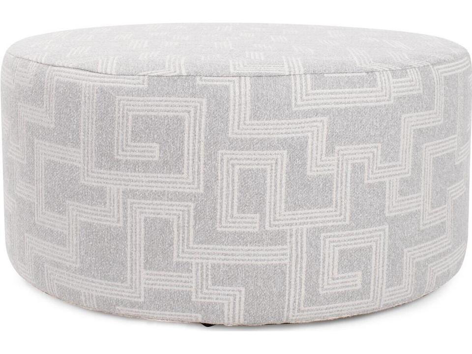 Universal Syros Square Ottoman with Fog Olefin Fabric