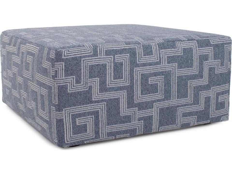Syros Universal 36-Inch Square Olefin Fabric Cushion Ottoman in Denim