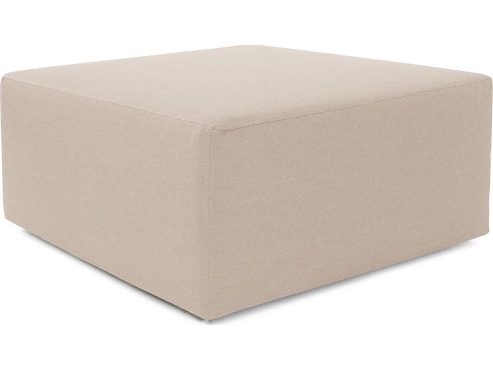 Universal Seascape Square Sunbrella Fabric Ottoman in Sand