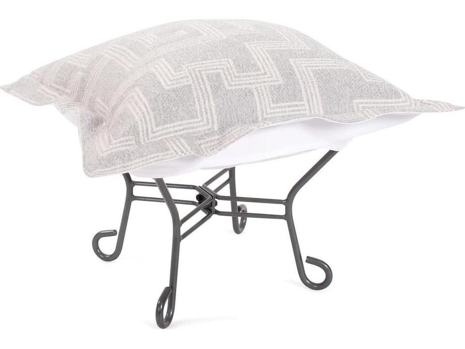 Puff Scroll Syros Fog Olefin Cushion Ottoman