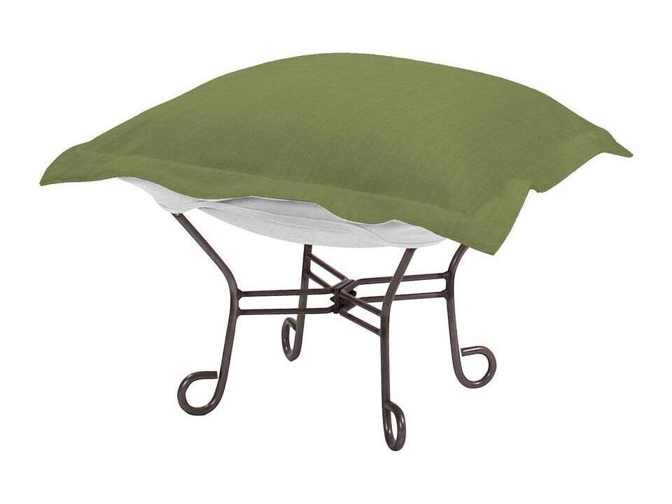 Seascape Puff Scroll Sunbrella Cushion Ottoman in Moss