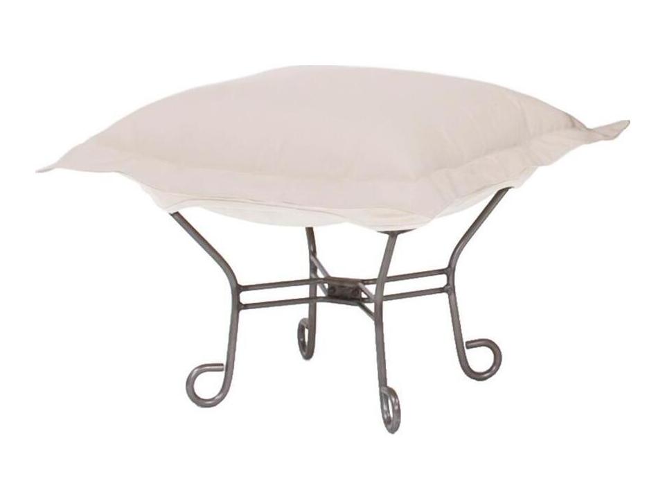 Howard Elliott Puff Scroll Ottoman Seascape Sand Sunbrella
