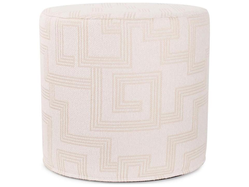 Syros Olefin Fabric Cushion Ottoman in Natural
