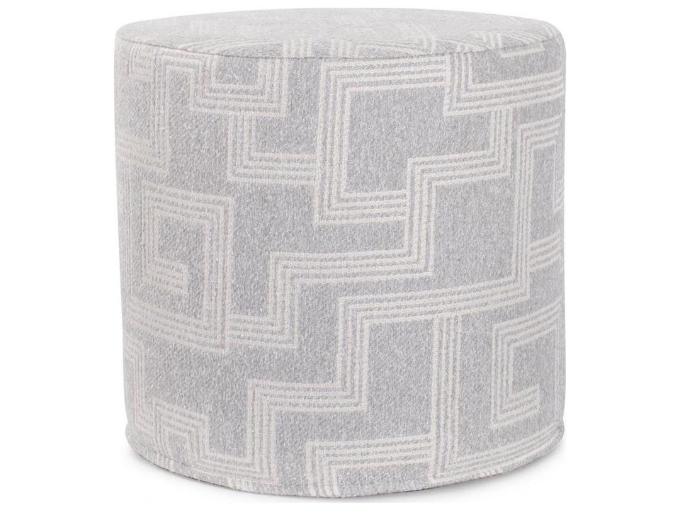 Syros No Tip Olefin Fabric Cushion Ottoman in Fog