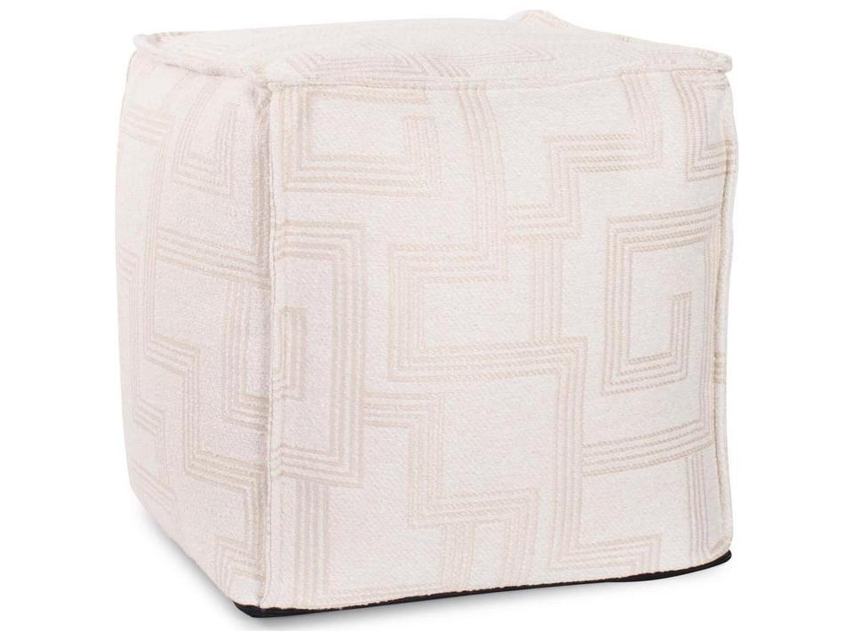 Syros 18-Inch Olefin Fabric Cushion Ottoman in Natural