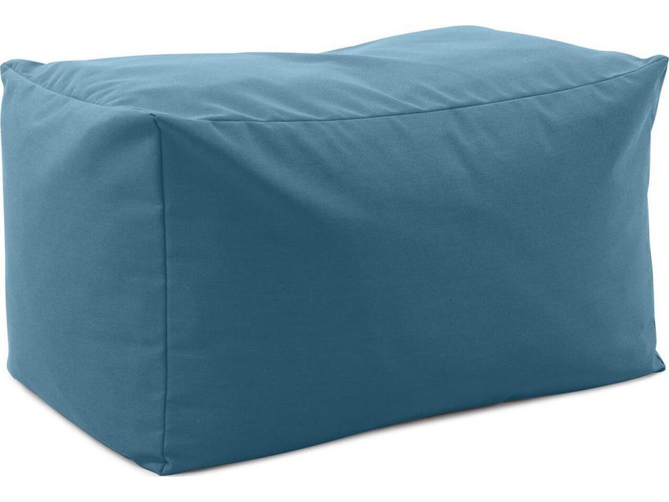 Seascape Turquoise Sunbrella Fabric Pouf Bench