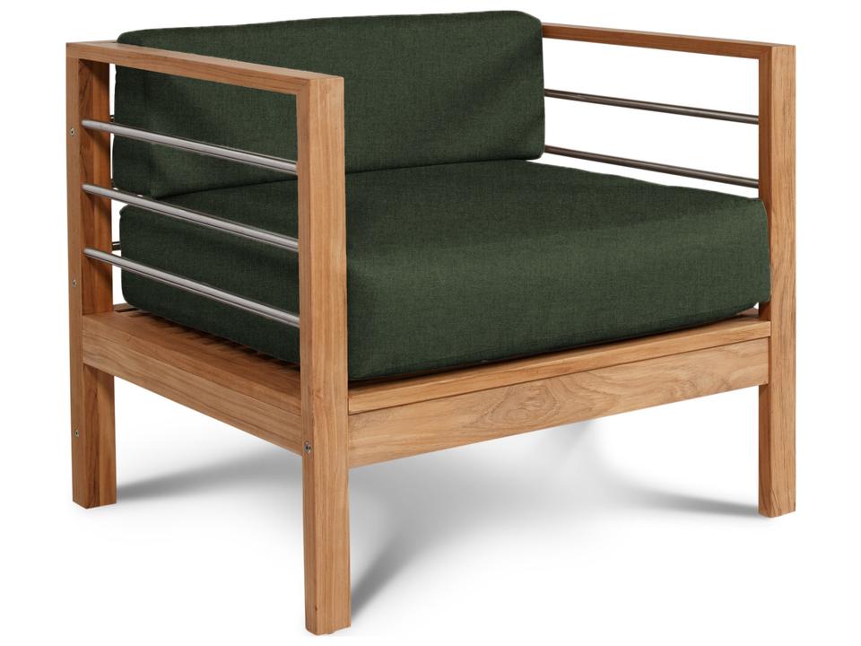 Soho Wood Jungle Teak Cushion Lounge Chair