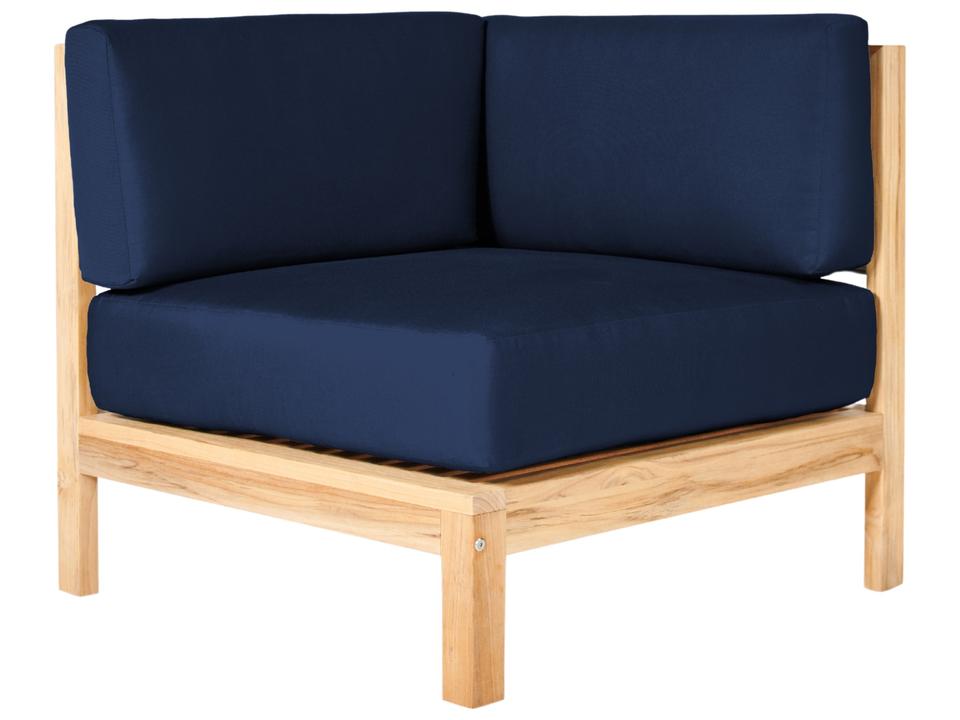 Soho Wood Navy Teak Cushion Lounge Chair