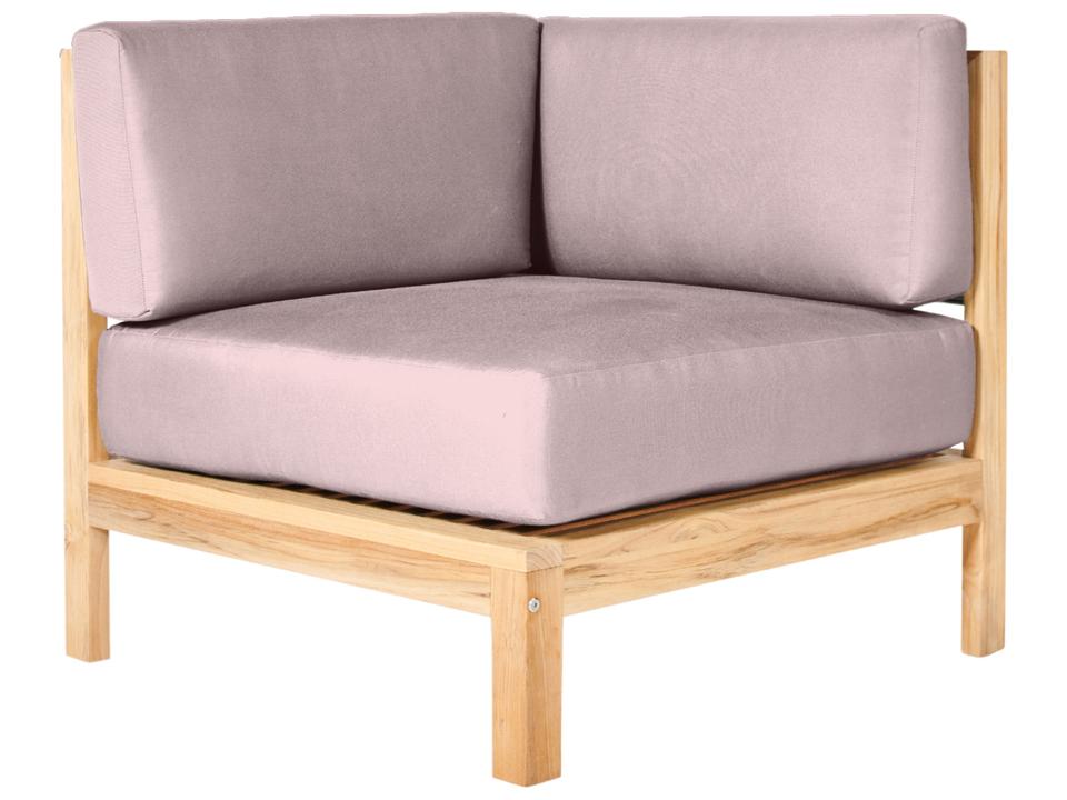 Soho Wood Pink Teak Cushion Lounge Chair