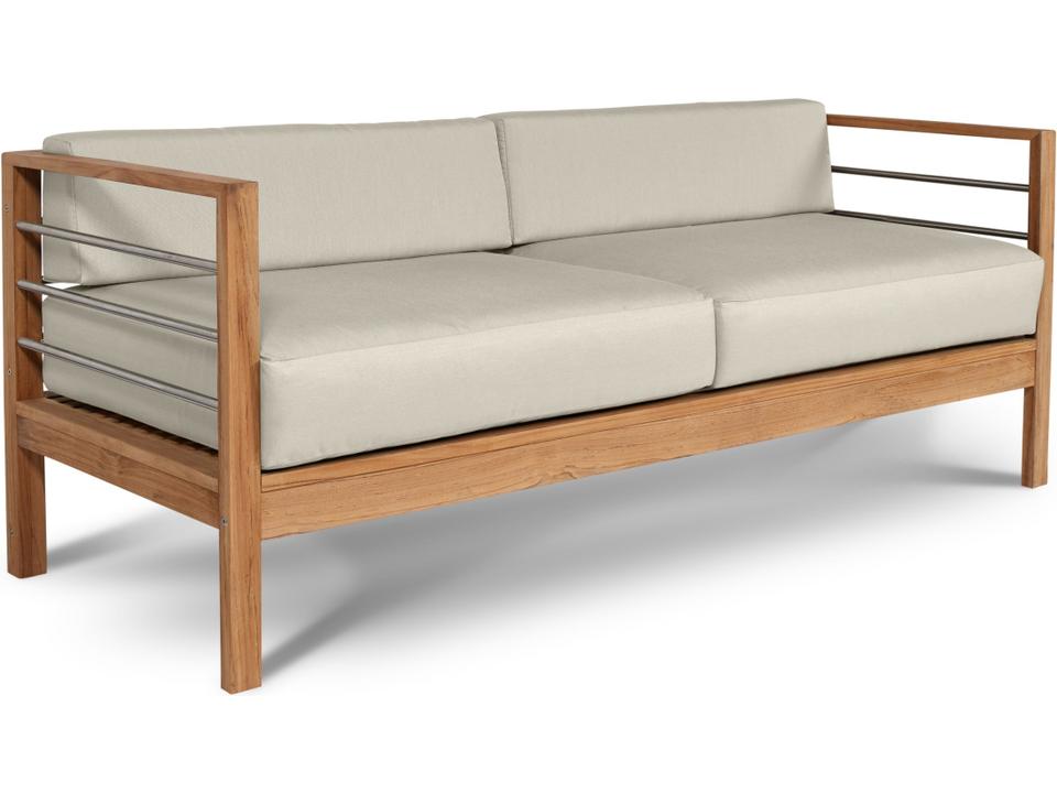 Soho Wood Canvas Teak Cushion Sofa