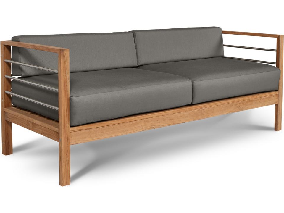 Soho Wood Charcoal Teak Cushion Sofa