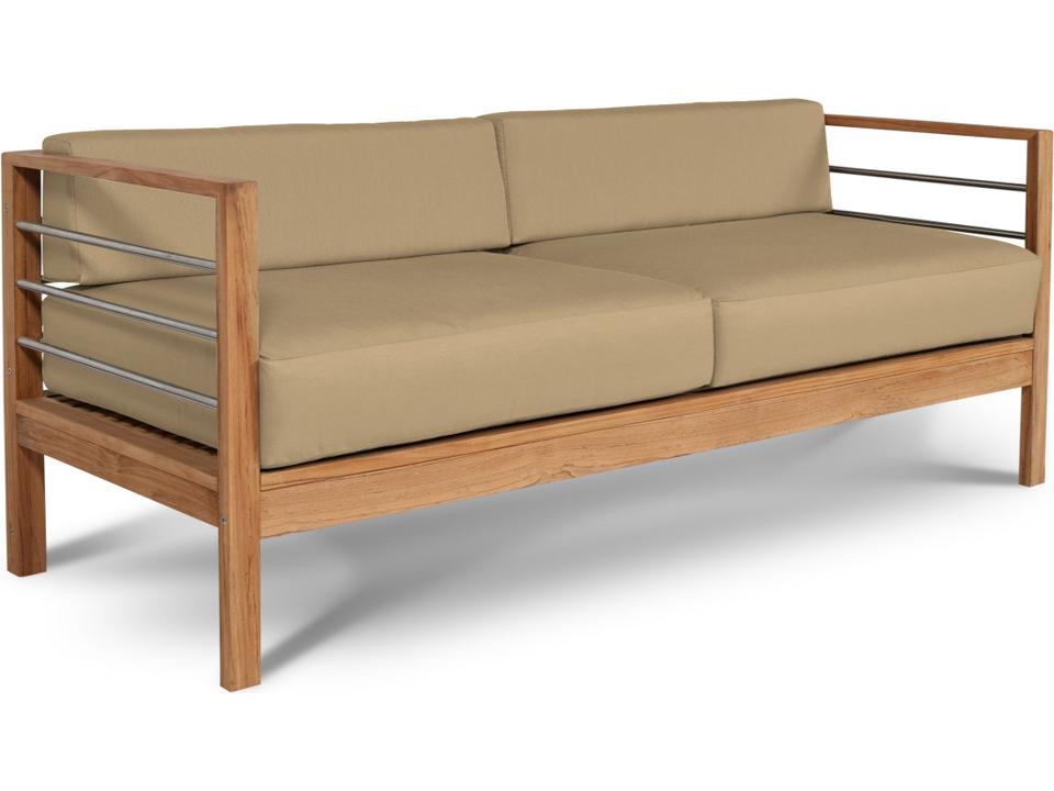 Soho Wood Camel Teak Cushion Sofa