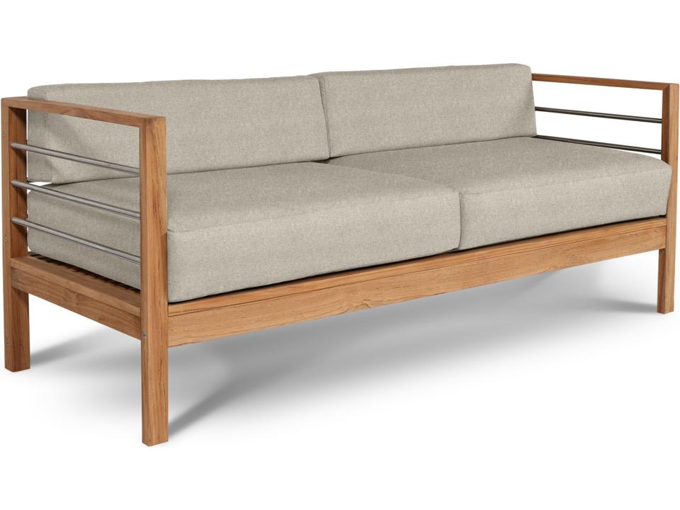 Soho Wood Silver Teak Cushion Sofa