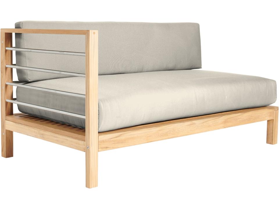 Soho Wood Canvas Teak Cushion Sofa
