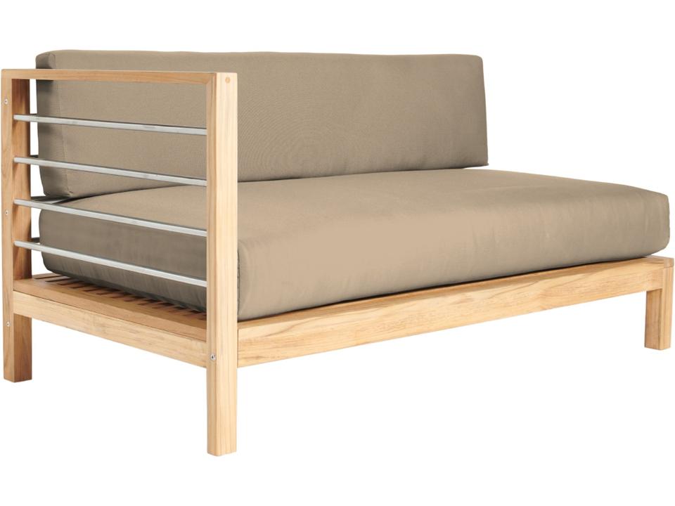Soho Wood Fawn Teak Cushion Sofa