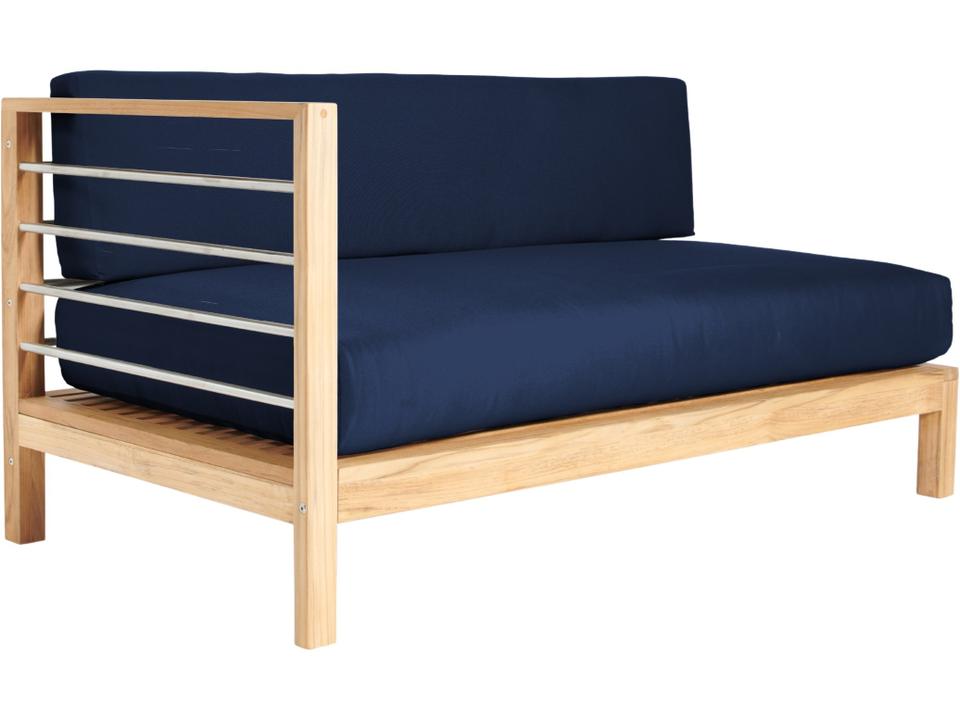 Soho Wood Navy Teak Cushion Sofa