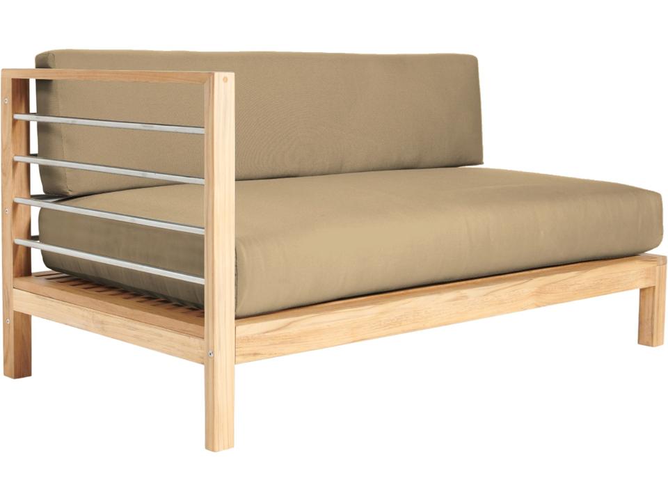 Soho Wood Camel Teak Cushion Sofa