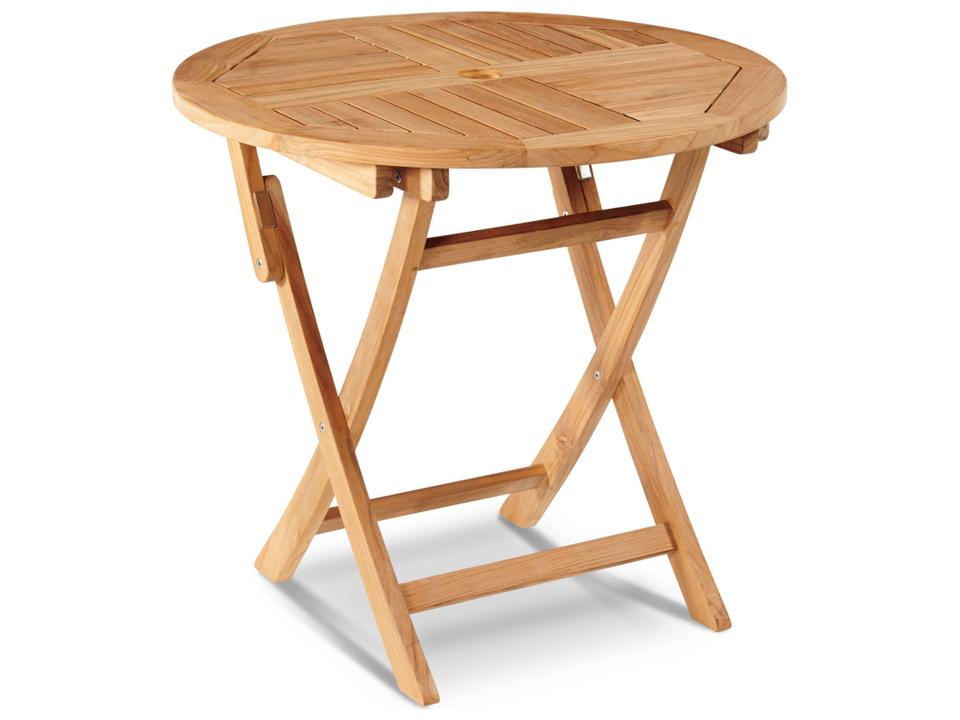 Valencia Wood Teak Round Umbrella Hole Bistro Table