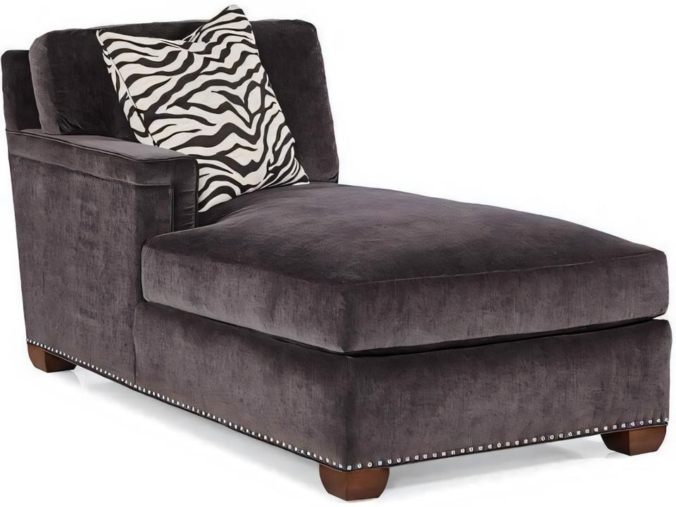 Slade Modern Walnut Gray Upholstered LAF Chaise