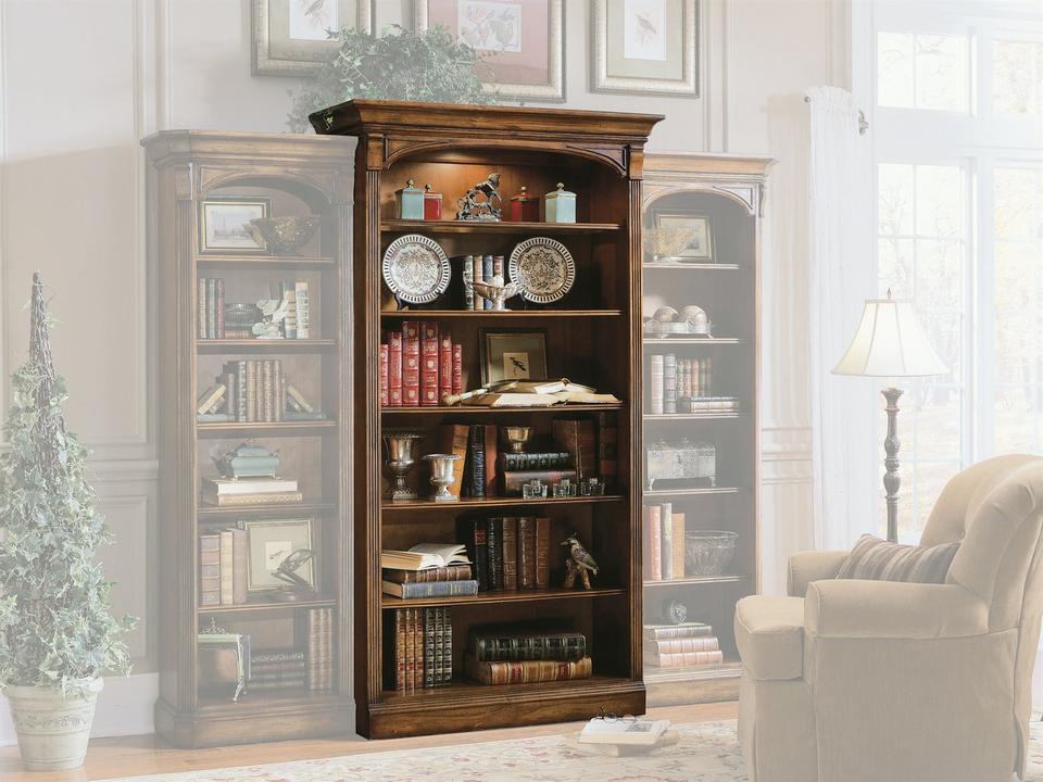 Brookhaven Open Bookcase in Distressed Cherry Finish