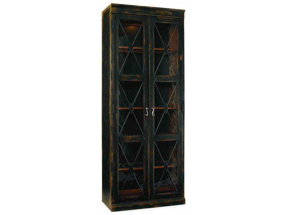 Sanctuary Two-Door Thin Display Cabinet in Ebony