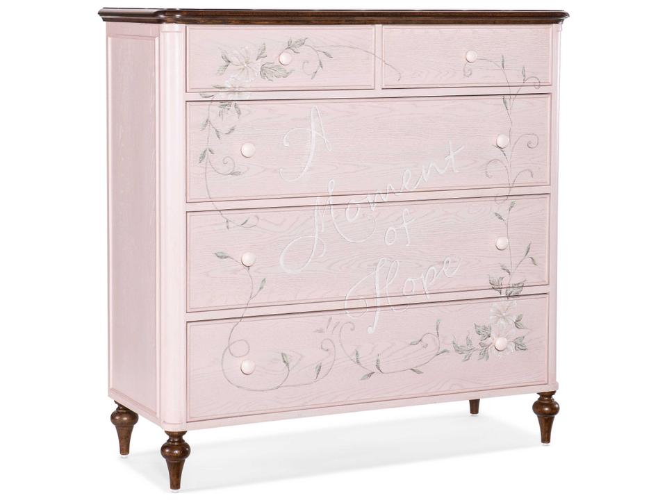 Komen Moment of Hope 5-Drawer Accent Chest in Pink