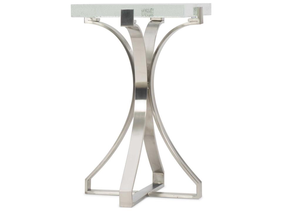Bubble Square Clear Glass Chrome End Table