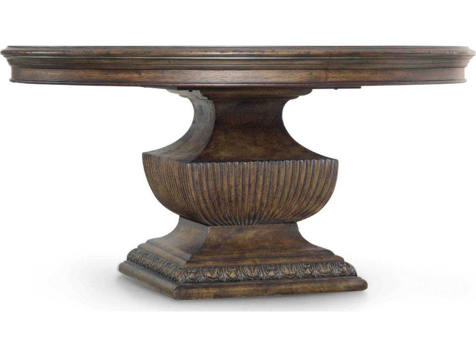 Rhapsody 60-Inch Round Dining Table in Rustic Walnut Finish