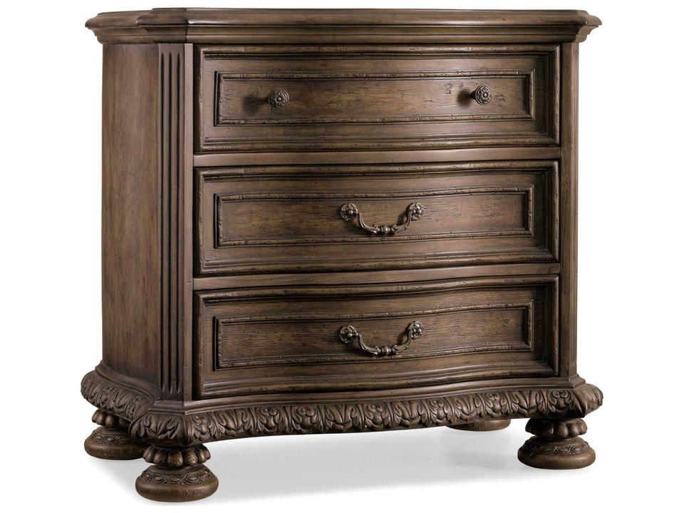 Rhapsody Three Drawer Nightstand in Rustic Walnut Finish