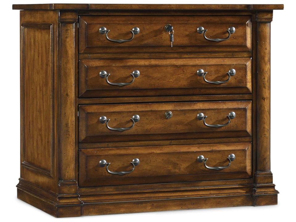 Tynecastle 36-Inch Two-Drawer Lateral File in Warm Chestnut
