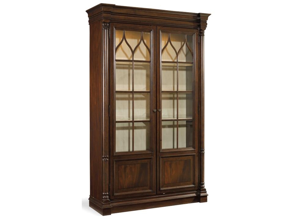 Heritage Mahogany Wood Features A Rich Dark Display Cabinet