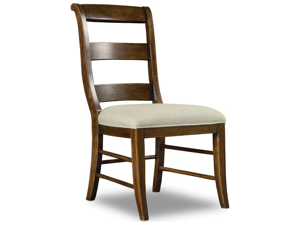 Archivist Upholstered Ladderback Dining Side Chair in Aubergine Linen