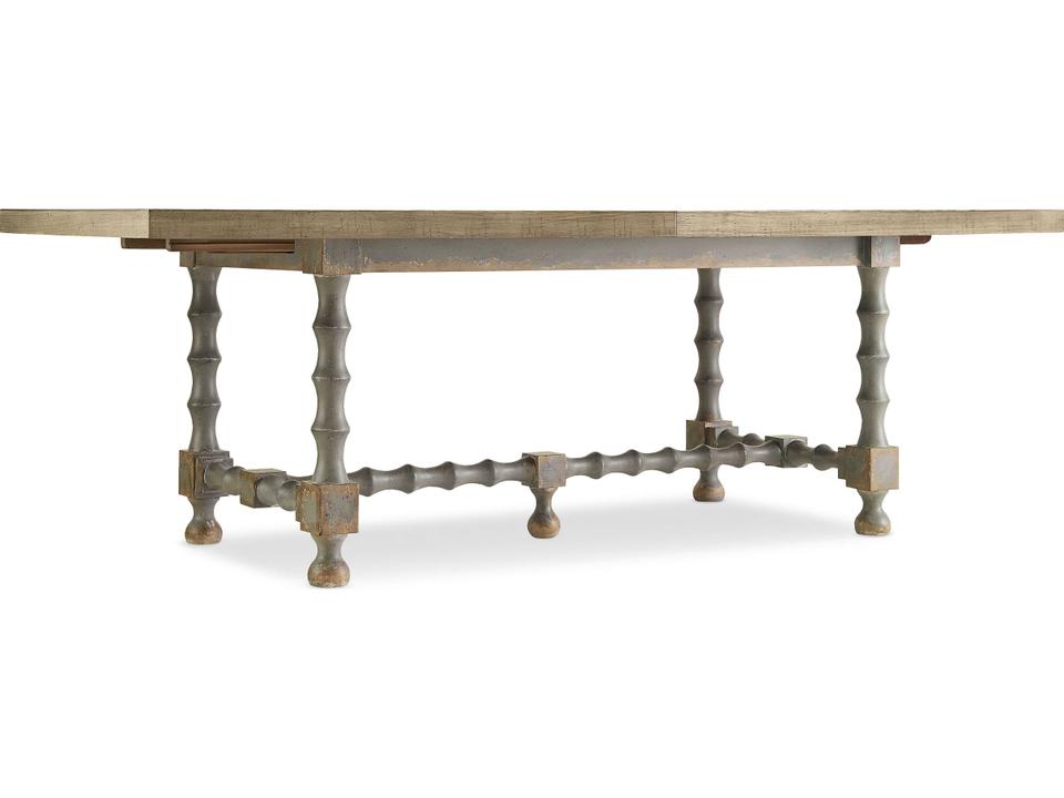 Ciao Bella Rectangular Extendable Dining Table in Flaky White Gray