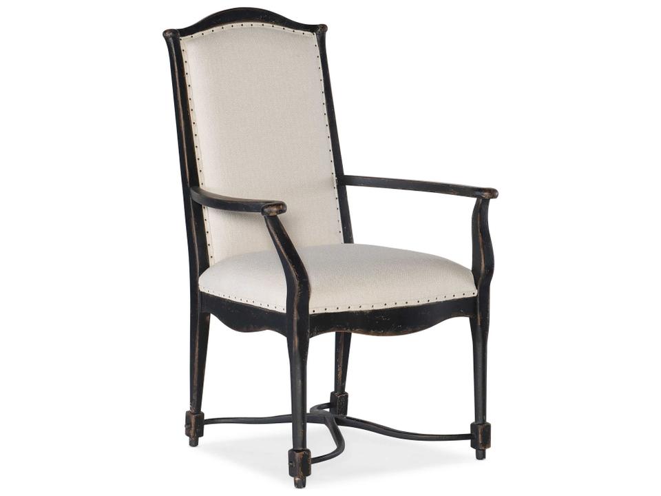 Ciao Bella Upholstered Back Dining Armchair in Aged Black