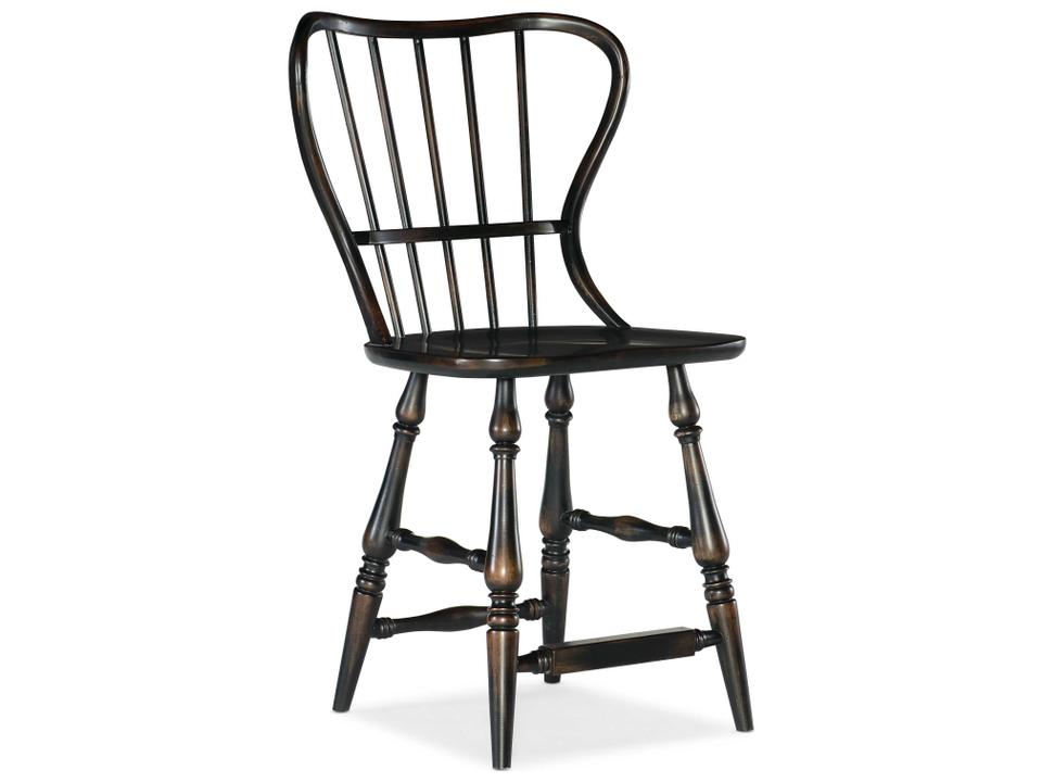 Ciao Bella Spindle Back Counter Stool in Distressed Black