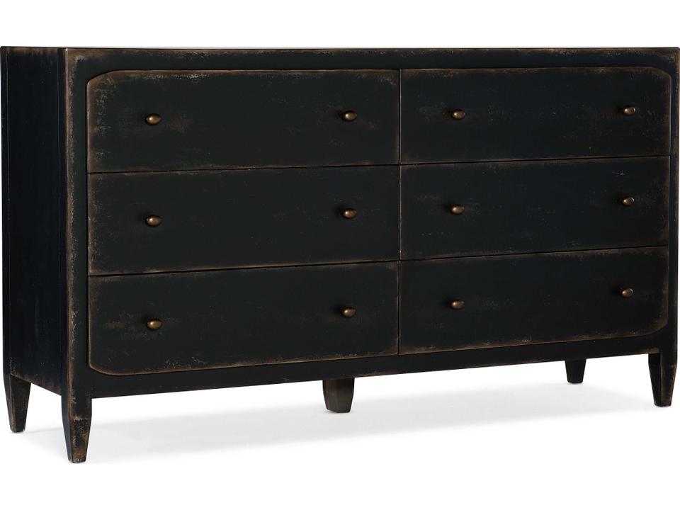 Ciao Bella Six-Drawer Dresser in Black