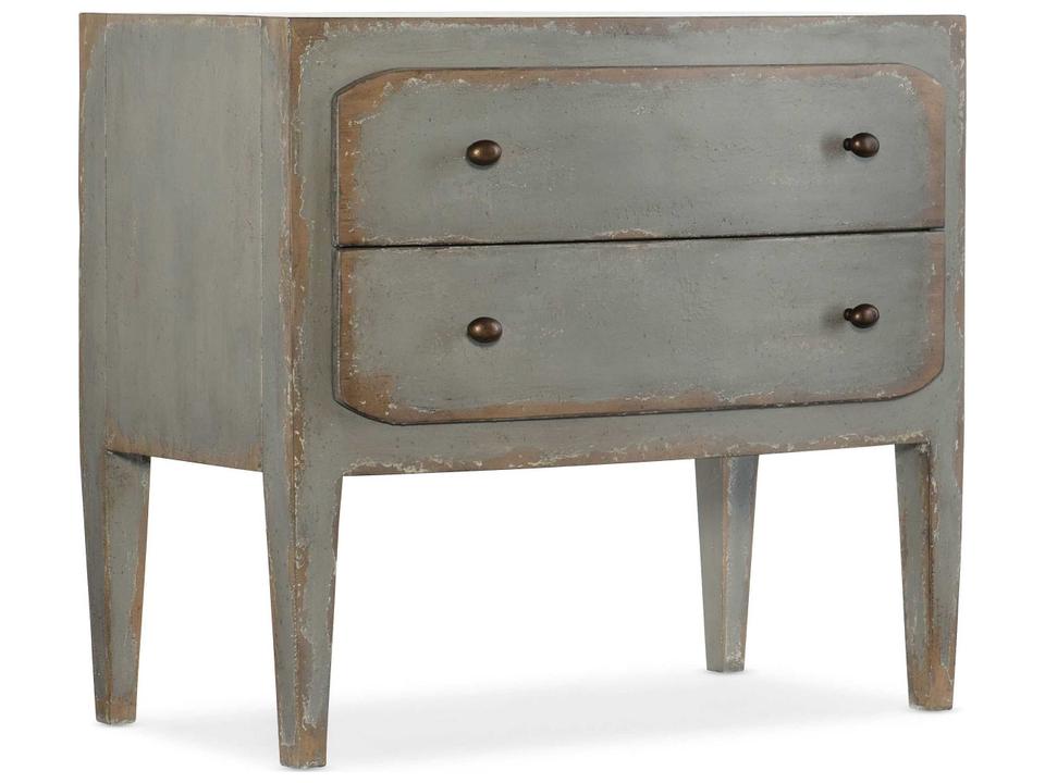 Ciao Bella Two-Drawer Nightstand with USB in Speckled Gray
