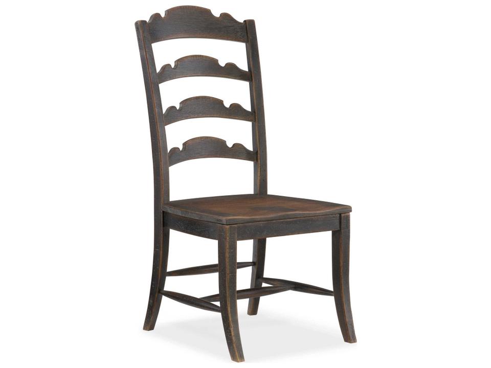 Hill Country Twin Sisters Ladderback Side Chair in Anthracite Black