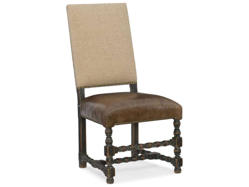 Hill Country Comfort Upholstered Dining Side Chair in Anthracite Black