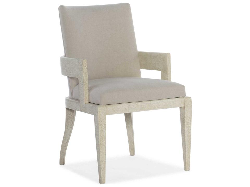 Cascade Upholstered Arm Chair in Light Wood Finish