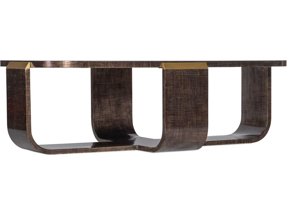 Melange Edmun Rectangle Cocktail Table in Dark Wood