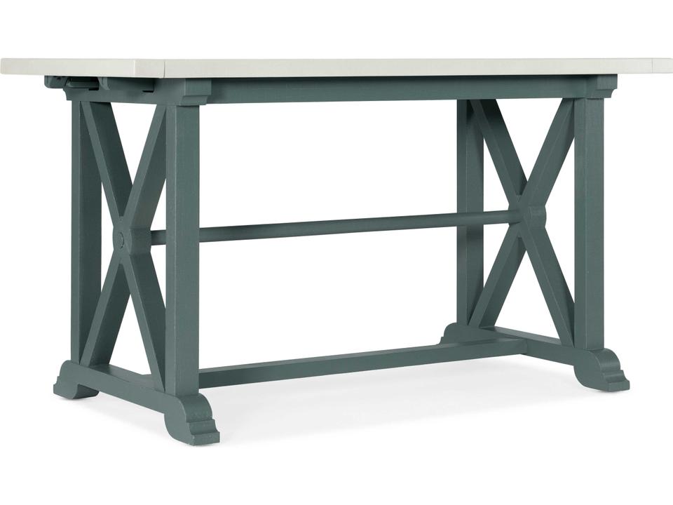 Serenity Piers Rectangle Counter Table with Seaspray Base and Shell Top