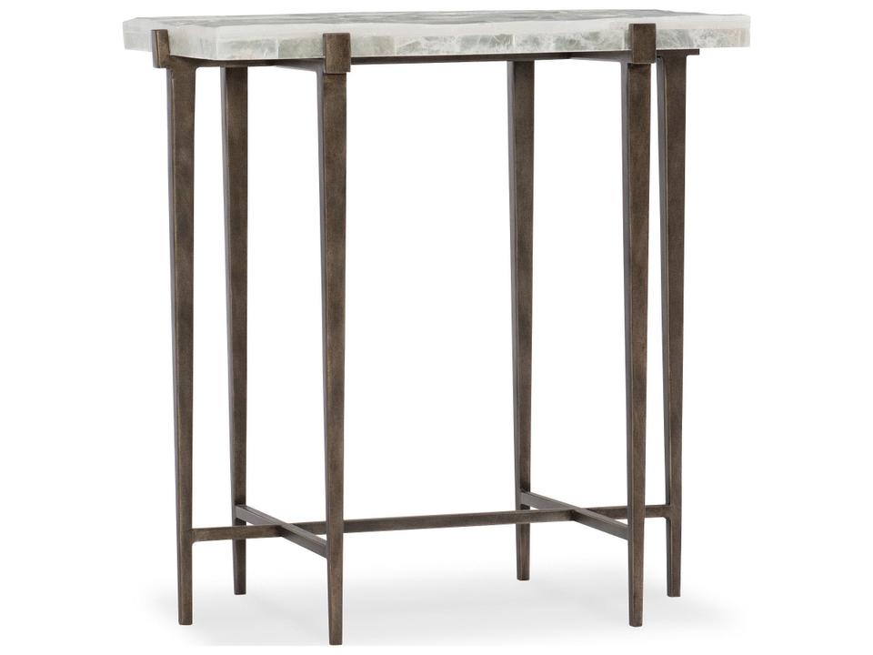 Heritage Rectangular Marble White & Tubular Steel End Table